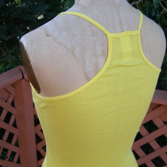🇺🇸 NEW Mandee "Born to be Wild" yellow Cotton tank top S/M - Picture 5 of 10